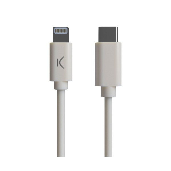 Ksix b0914cuc01 blanco cable usb-c a lightning 1 metro 2.4a