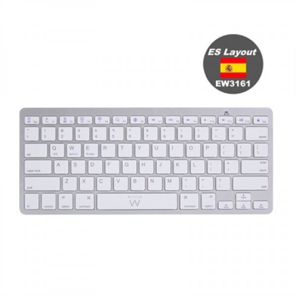 Ewent teclado bluetooth ios/android/win slim plata