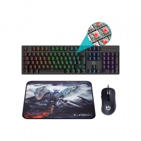 Hiditec combo gaming gk400 tecl+rat+alfombrilla
