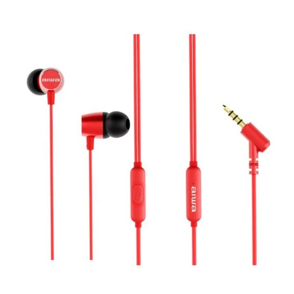 Aiwa estm-30rd red / auriculares inear con cable