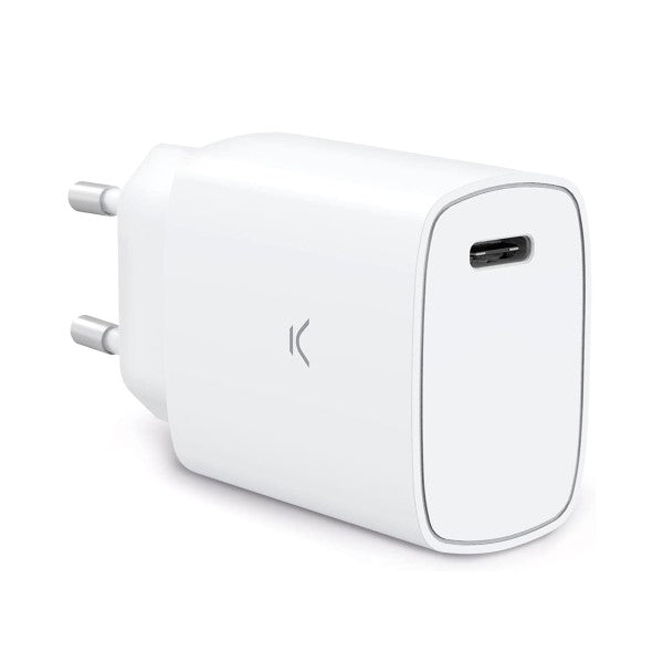 Ksix cargador red eléctrica blanco / usb-c 20w / carga rápida