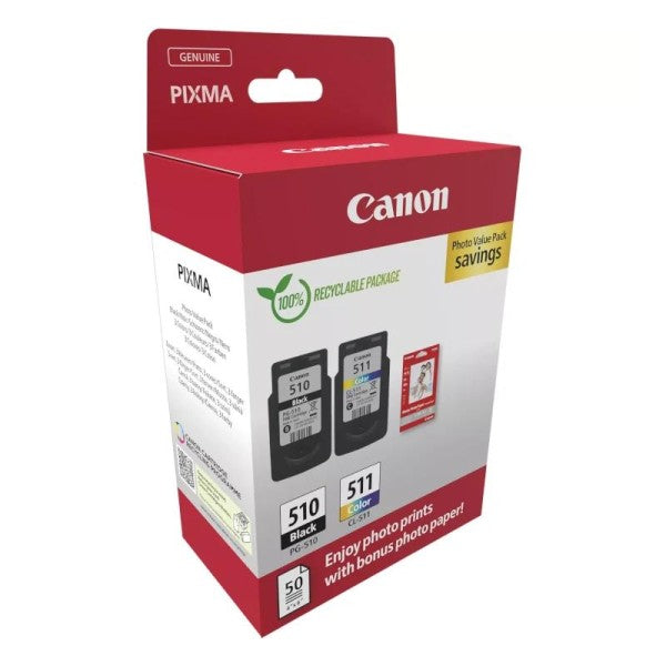 Canon cartucho multipack pg-510/cl511+papel