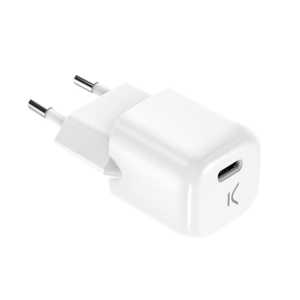 Ksix cargador mini red eléctrica blanco / usb-c 20w / carga rápida