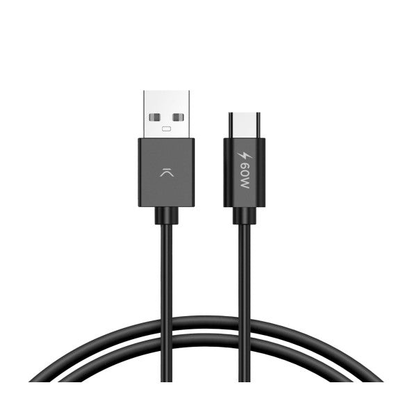Ksix bcl201acn negro / cable de carga y datos usb-a a usb-c / 60w / 2m
