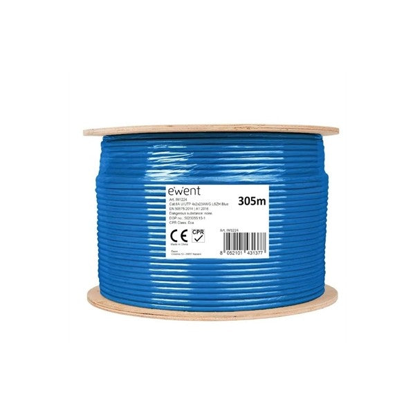 Ewent bobina cable red cat6a u/utp,lszh,305m