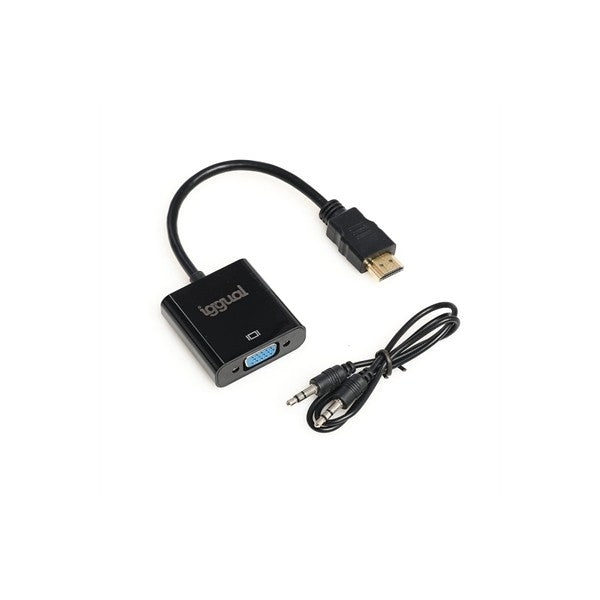 Iggual adaptador hdmi a vga + audio (3.5 mm)