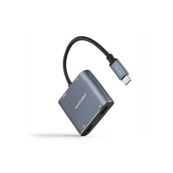 Nanocable converosr usb-c a 2xhdmi/usb2.0/pd