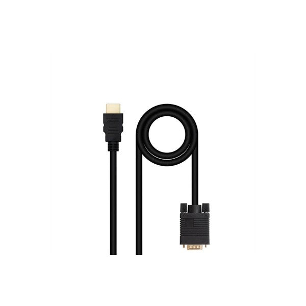 Nanocable conversor hdmi a vga m-m, 1.8 m negro