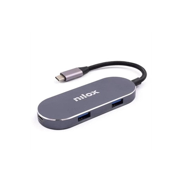 Nilox mini dockstion usb-c hdmi, 5 en 1, plata