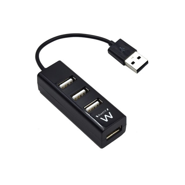 Ewent ew1123 mini-hub usb 4 puertos negro