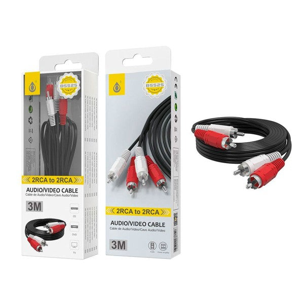 Jc b5525 negro / cable 2rca a 2rca (m) 3m