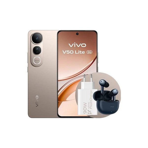 Vivo v50 lite 5g 6.77" 8gb 256gb gold bundle
