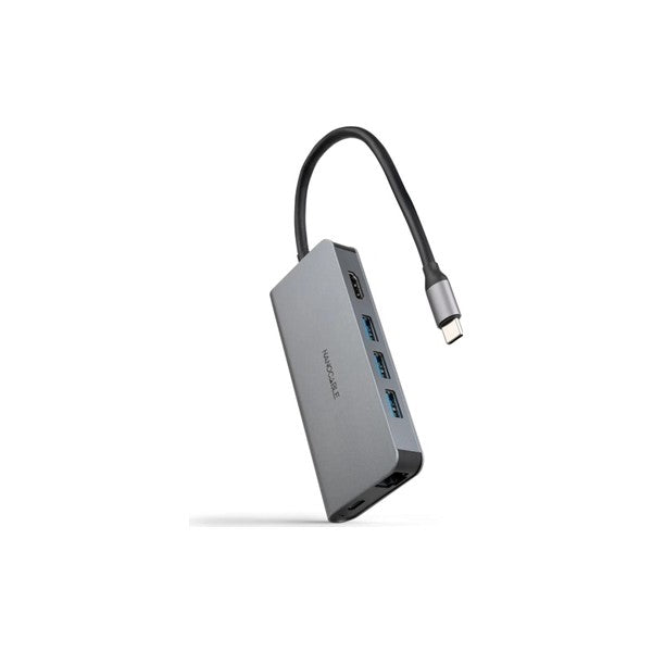 Nanocable hub 8en1 usb-a+hdmi+usb-c pd+rj45+tf+sd