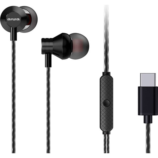 Aiwa estm-50 usb-c black / auriculares inear con cable