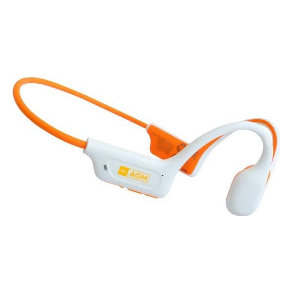 Agm motion buds blanco + naranja / auriculares de conducción ósea inalámbricos