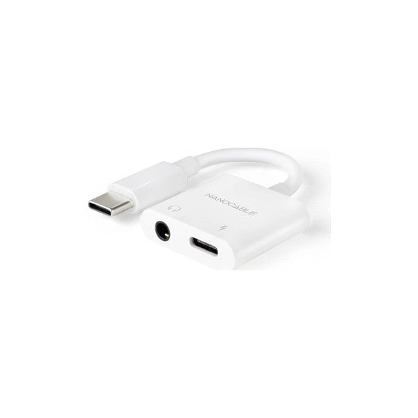 Nanocable adaptador usb-c a jack+usb-c/h pd 60w