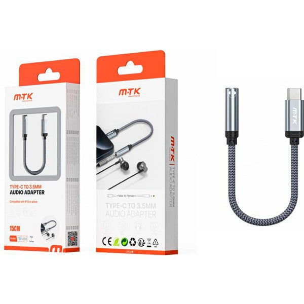 Jc tb1808 gr luxury gris / adaptador usb-c a jack 3.5mm