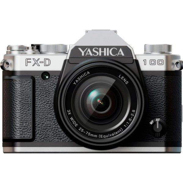 Yashica fx-d 100 silver / cámara digital de simulación de película con zoom 3x